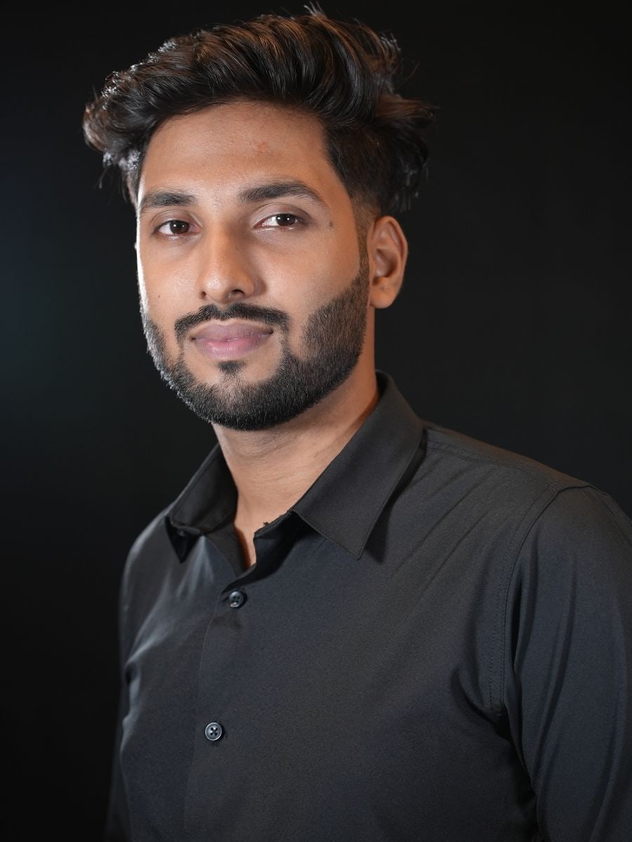 South Asian male model with clear, healthy skin
